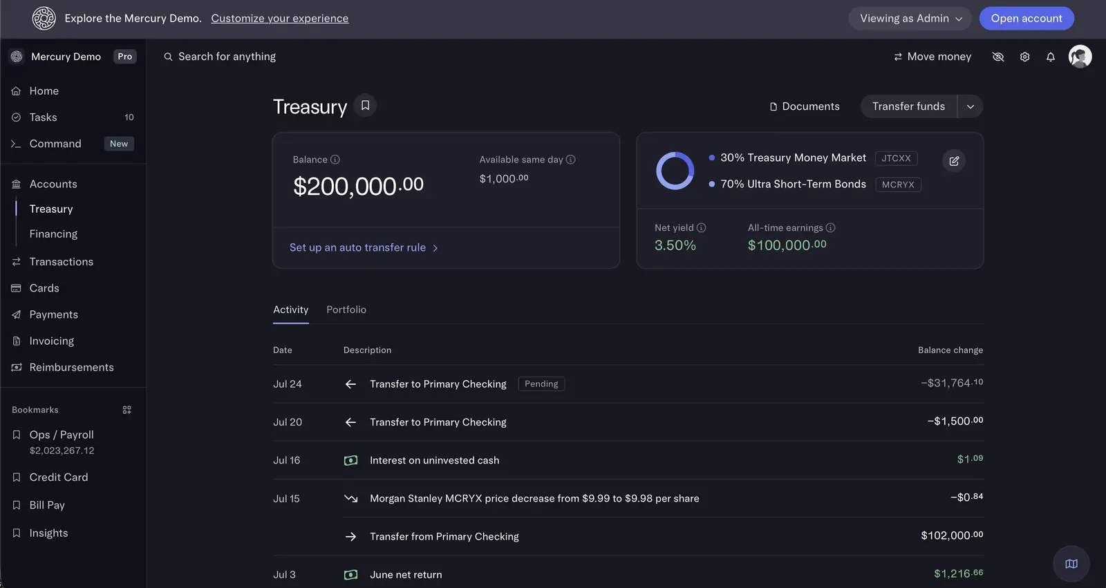 Treasury — Mercury